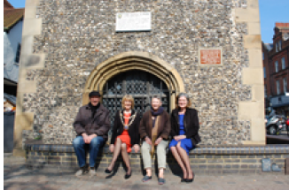 Mayor Councillor Leonard in front of the Clock Tower