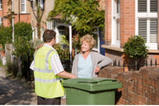 Recycling bin and resident