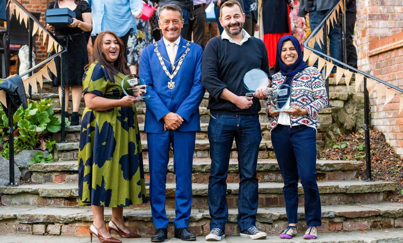 The winners with the Mayor