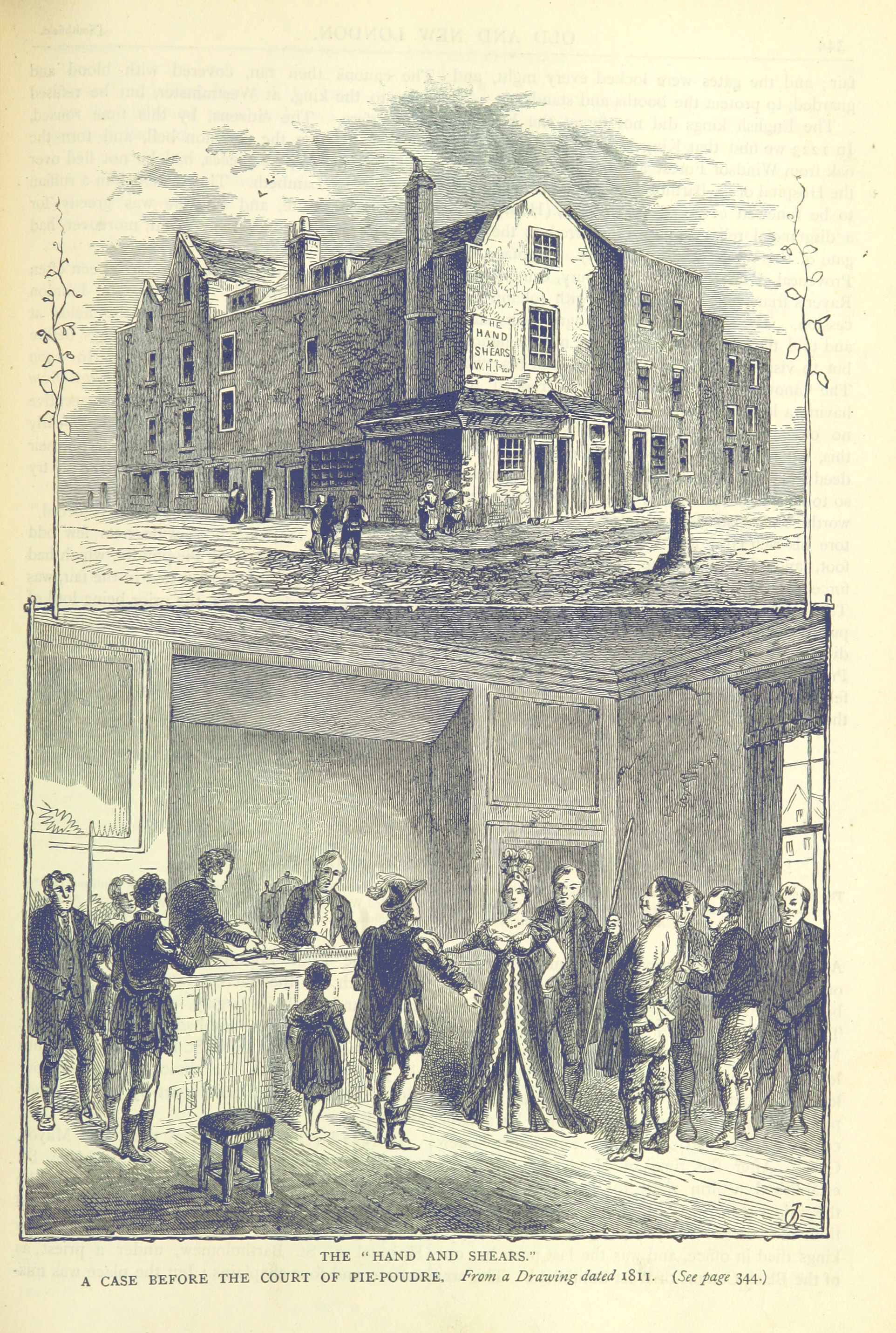 The “Hand and Shears”, a case before the court of Pie-Poudre, from a drawing dated 1811 by William H. Prior