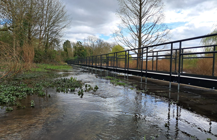 The new footpath at Bell Meadow, Verulamium Park