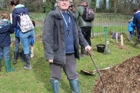 Cllr Day at tree planting event