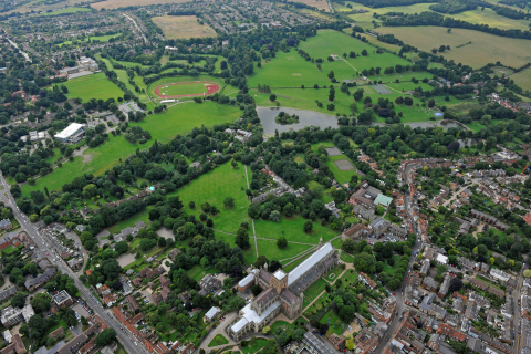 Aerial shot of St Albans