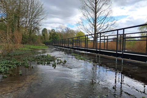 The new footpath at Bell Meadow, Verulamium Park