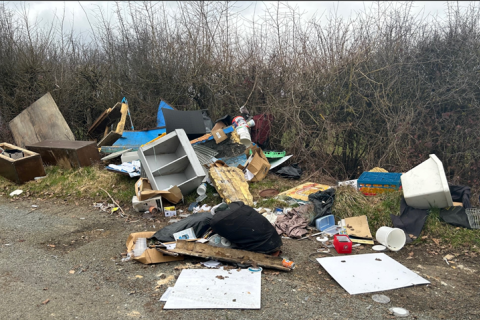 Fly-tip at Barley Mow Lane, near St Albans