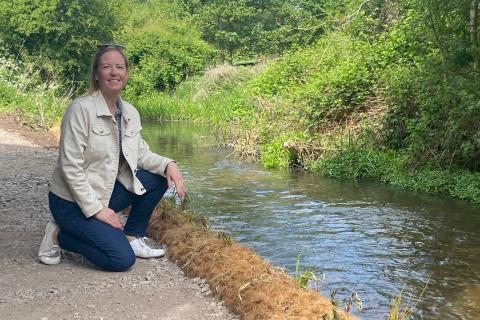 Cllr Campbell at River Ver trail