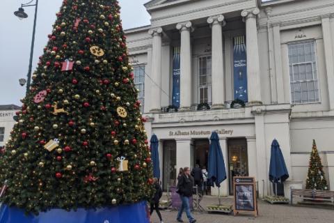Image showing St Albans Museum and Christmas tree.