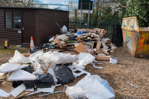 Fly-tip at Musicale, Harpenden